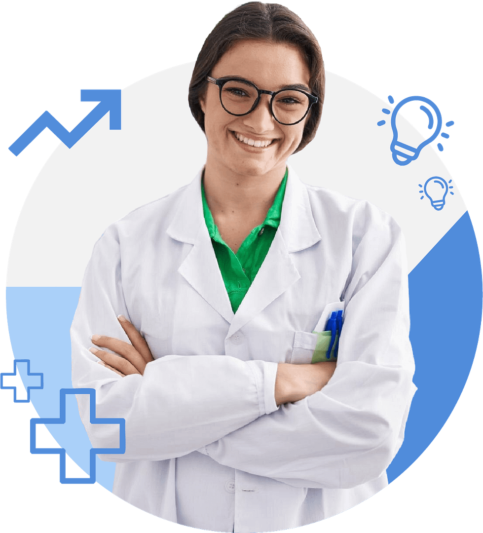 Médecin formatrice Femme médecin souriante internat en pharmacie PHA